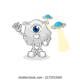 the ghost alien cartoon mascot vector