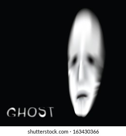 Ghost or alien face (vector illustration)