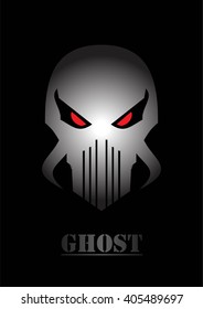 Ghost. Alien. Predator. Artwork. Suitable for team identity, insignia, emblem, illustration for apparel, mascot, motorcycle community, icon, etc.