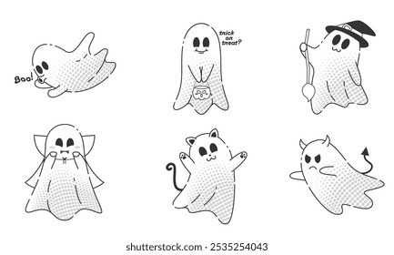 Ghost angel and candy dreaming pattern on purple background, Vector