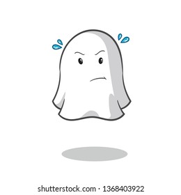ghost angry mascot vector cartoon illustration