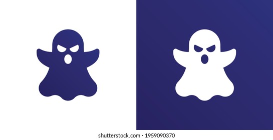 Ghost, apparition haunting Halloween illustration icon for web.