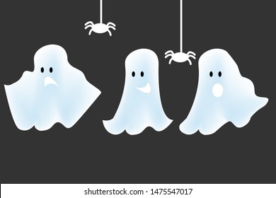 Ghost apparition spook horror a friendly Ghost funny. With spiders.
