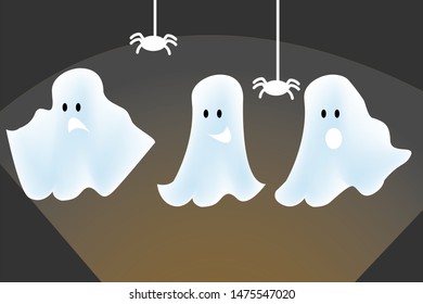 Ghost apparition spook horror a friendly Ghost funny. With spiders.