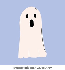 ghost apparition spook horror. Ghost shadow funny. ghost sheet for halloween character design. Isolated vector illustration.