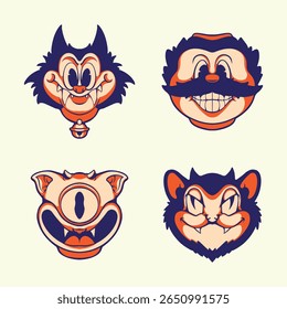 Ilustración de conjunto de Vector de arte fantasma