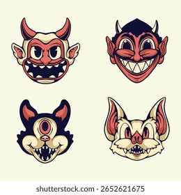 Ilustração de conjunto de vetores de arte fantasma