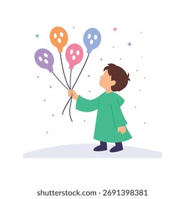 Globos fantasma, globos blancos flotantes espeluznantes