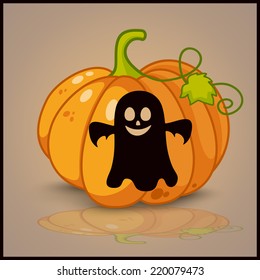 ghost, banner and background for pumpkins for Halloween