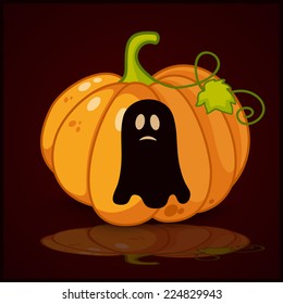 ghost, banner and background for pumpkins for Halloween