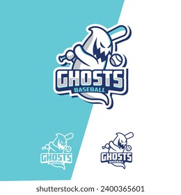 ghost baseball logo, sport, vector design