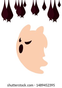 ghost bats happy halloween celebration design