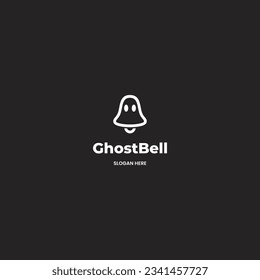 ghost bell logo design on black background