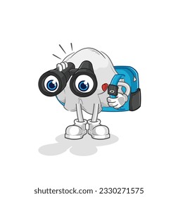 the ghost with binoculars character. cartoon mascot vector