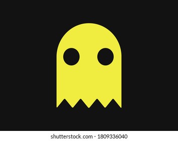 Ghost. Black and yellow vector illustration