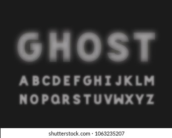 Ghost Bold Font. Vector Alphabet Letters. Typeface Design. 