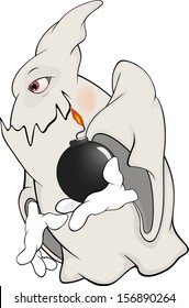 Ghost and bomb cartoon