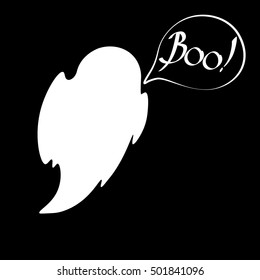 Ghost, boo, banner design template, vector illustration