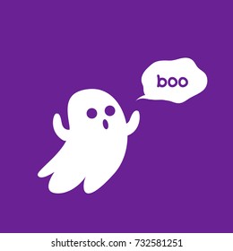 Ghost Boo on purple background