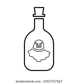 Ghost Bottle Icon In Outline Style