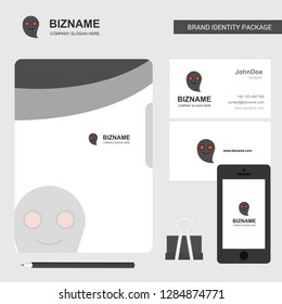 Ghost Business Logo, File Cover Visiting Card and Mobile App Design. Vector Illustration