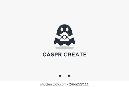 Ghost Camera Logo Design Vektorgrafik Silhouette Illustration