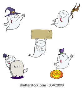 Ghost Cartoon Characters-Vector Collection