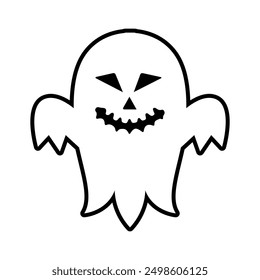 Ghost cartoon. Halloween autumn ghost cartoon. Digital illustration.