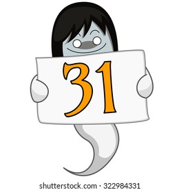 Ghost cartoon halloween character