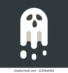 Ghost Cartoon Halloween Character Flat Vector Illustration 