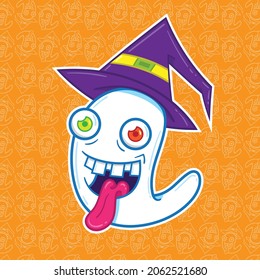 Ghost cartoon for halloween and pattern