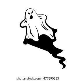 Ghost Cartoon Halloween Vector Illustration