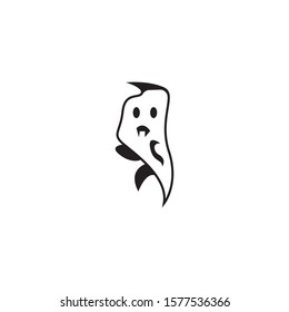 Ghost cartoon icon and symbol logo template