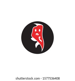 Ghost cartoon icon and symbol logo template