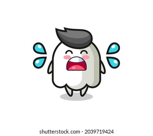 ghost cartoon illustration with crying gesture , cute style design for t shirt, sticker, logo element