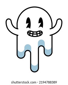 caricatura fantasma del personaje de la vieja escuela