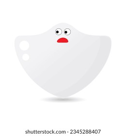 Ghost in cartoon style on an isolated white background.