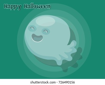 Ghost cartoon vector halloween on background.Vector illustration.
