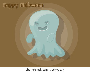 Ghost cartoon vector halloween on background.Vector illustration.