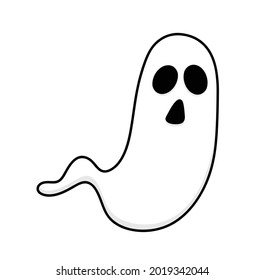 Ghost cartoon vector illustration isolated on white background. Ghost icon.