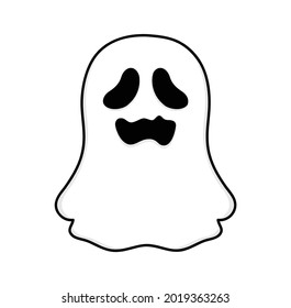 Ghost cartoon vector illustration isolated on white background. Ghost icon.