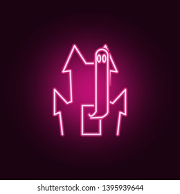 Ghost castle neon icon. Elements of Halloween set. Simple icon for websites, web design, mobile app, info graphics