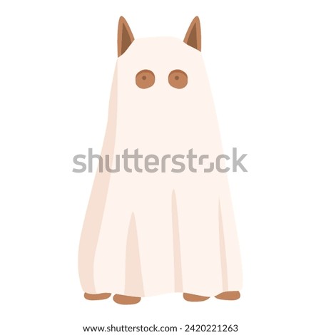 Ghost cat costume icon cartoon vector. Party pet. Halloween holiday