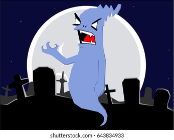 The  ghost of cemetery and big moon