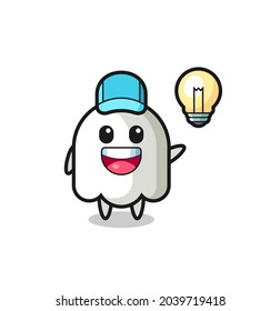 caricatura de personajes fantasma para la idea, diseño de estilo lindo para camiseta, pegatina, elemento logo