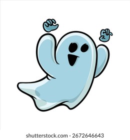 Ghost character cartoon vector illustration