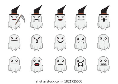Ghost character emotion for halloween party