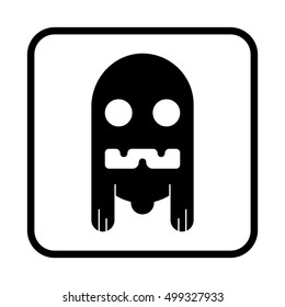 Ghost character in flat style for festive Halloween design