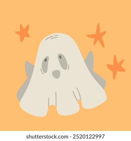 Ghost character. Halloween ghost. Magic spirit