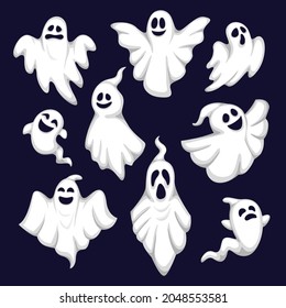 Ghost character. Happy Halloween. Vector illustration